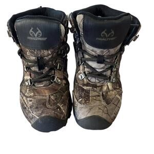 Realtree Youth Camouflage Hunting/Hiking Ankle Brown Lace Up Boots, Size 5